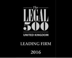 Legal 500 leading firm 2016.