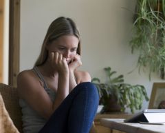 divorcing woman grieving.