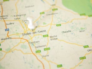 Map showing Stoke on Trent.