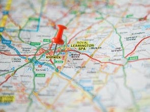 Map showing Warwick.